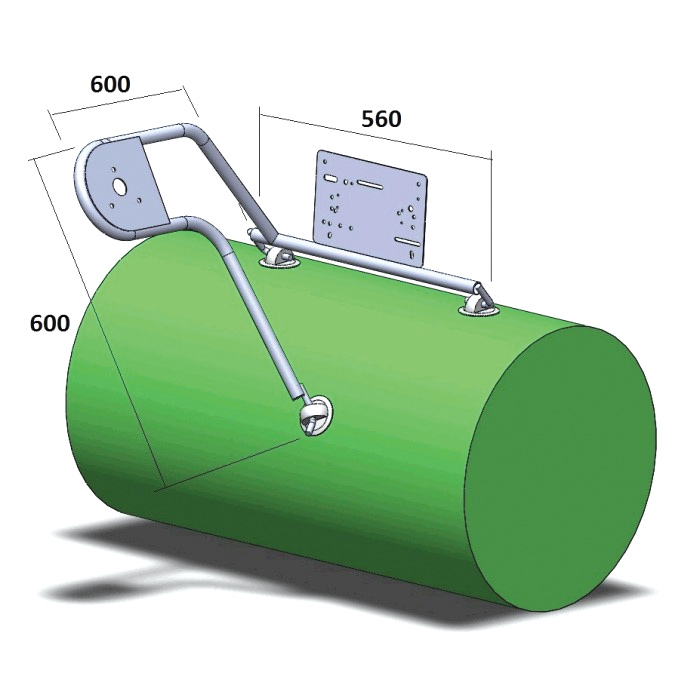 Стойка рулевая с креплением на баллон надувной лодки 25мм в Тамбове