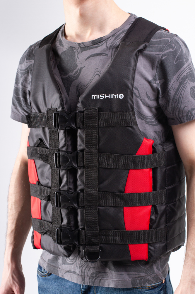 Жилет спасательный MISHIMO PRO Премиум качества Черно-красный в Тамбове