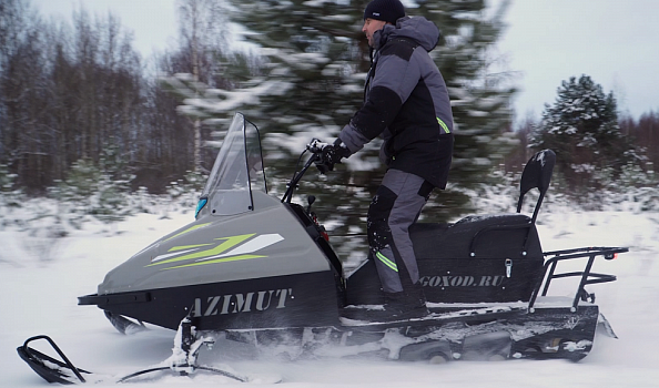 Миниснегоход Бурлак Азимут 24 л.с. , эл.запуск, реверс, тормоз гидравл, капот серый в Тамбове