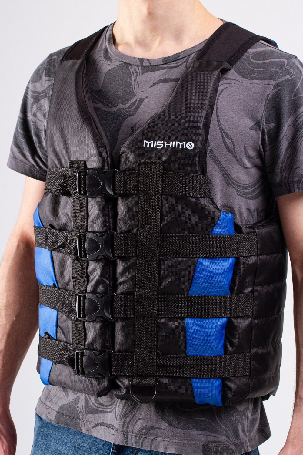 Жилет спасательный MISHIMO PRO Премиум качества Черно-синий в Тамбове