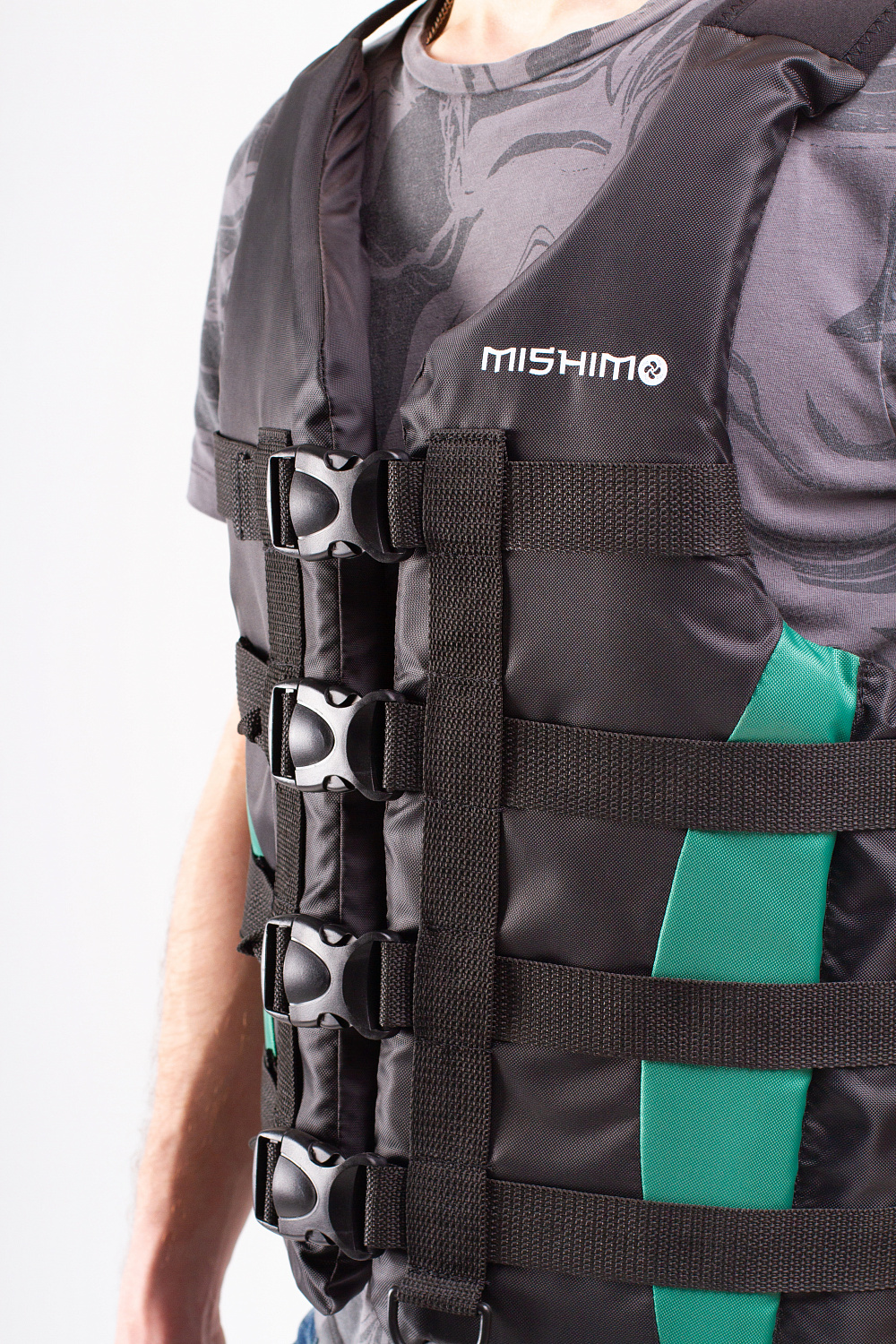 Жилет спасательный MISHIMO PRO Премиум качества Черно-зеленый в Тамбове